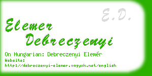 elemer debreczenyi business card